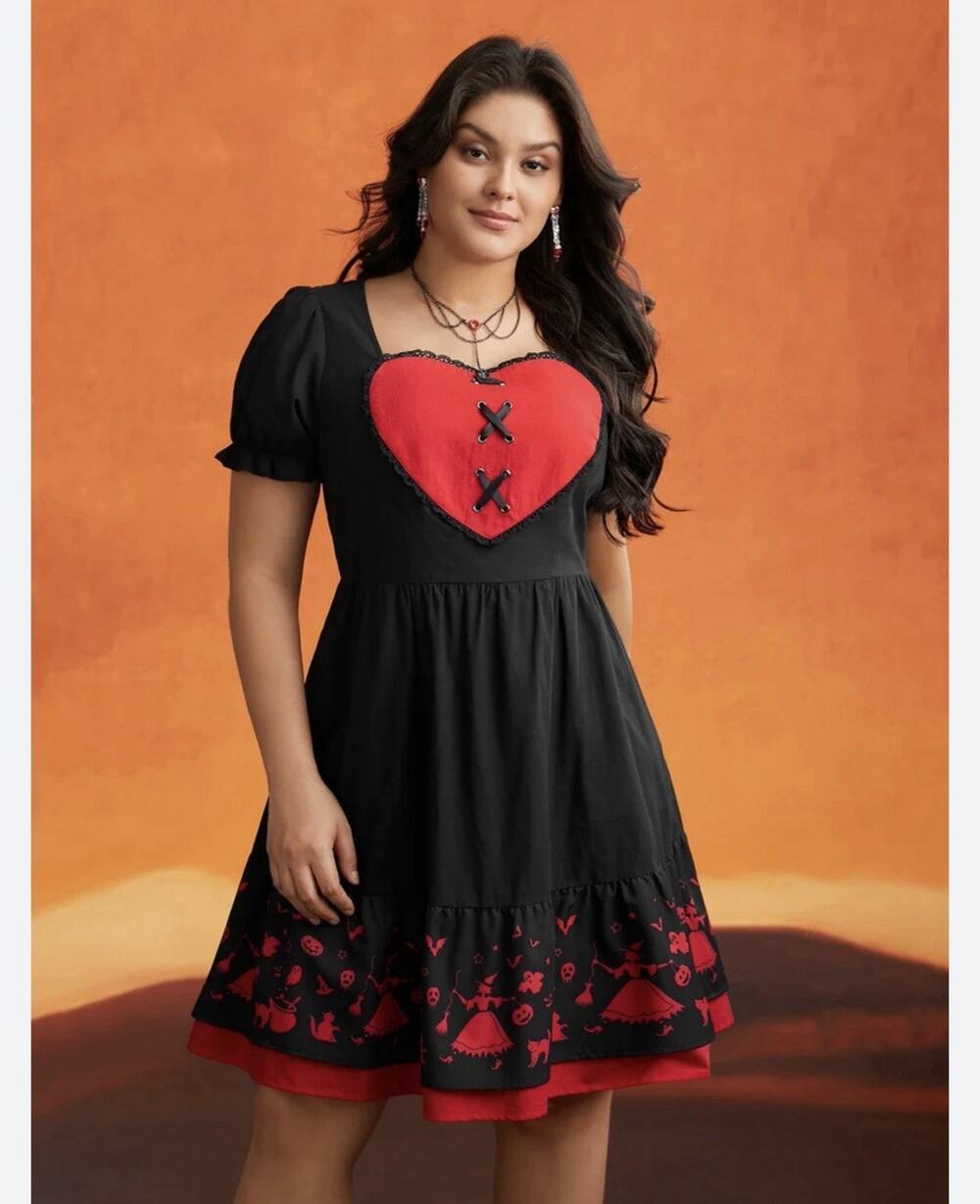 BloomChic Women’s Dress Plus Size 22-24 Whimsigoth Dark Renaissance Corset